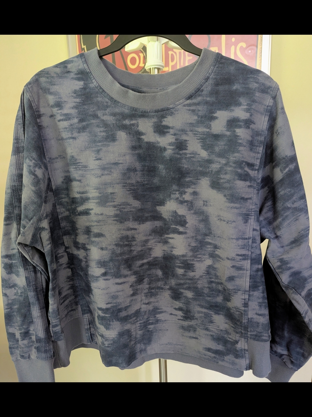 SALE $20 Athleta Farallon Printed Sweatshirt Womens Plus Size 1X EUC Blue Gray